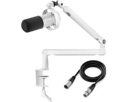 FIFINE T688W XLR - USB / XLR - Dynamische Microfoon - Met Boom Arm - Streaming - Podcasting - Gaming - Geschikt voor PS4 / PS5 / PC - Wit