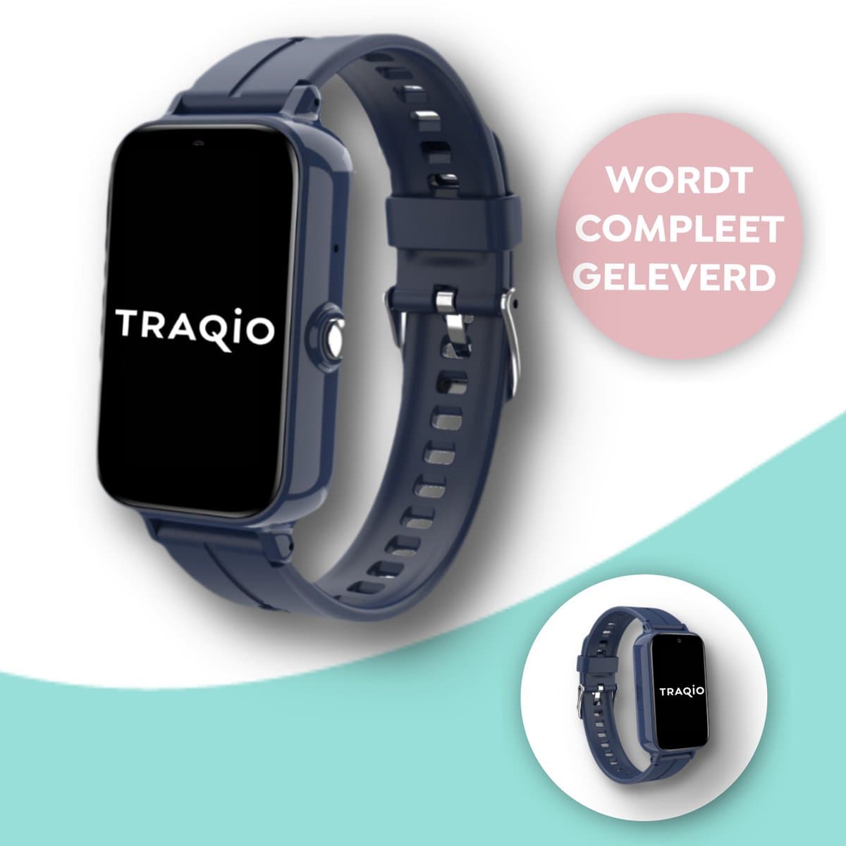 Traqio TRQ11 - GPS horloge kinderen - gps horloge kind - kinderhorloge bellen - veilig buiten spelen horloge kind - kinderhorloge met gps - kinderhorloge - Kinder smartwatch GPS - GPS horloge school - Blauw — afbeelding 1