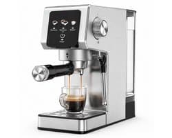 Professioneel Espressomachine 20 Bar - Koffiemachine met Stoompijpje, Kopjeswarmhoudplaat & RVS Behuizing - Voor Thuis Gebruik