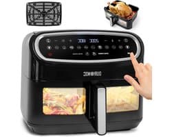 Heteluchtfriteuse - Airfryer Frituurpan - Gezond Koken - 10 Liter Capaciteit - 2400 Watt - Zwart