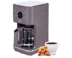 Swiss Haus® CM1815 Koffiezetapparaat – 1.5L Glazen Kan – 1000W – LED Display met Timer – 10-15 Koppen - Anti-Drip – Permanente & Nylon Filter – Paars | Lake Geneva Collection