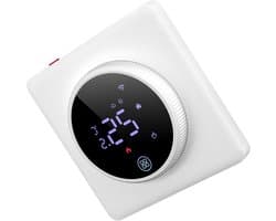 Slimme Thermostaat - Wifi Regelaar - Energie Besparen - App en Spraakbediening - 5-70 Graden - Wit