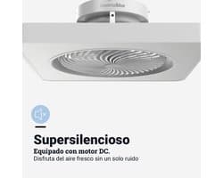 Plafondventilator - Ventilator met licht - Zomerse koelte - Verborgen vleugels - Tot 16 m² - Wit