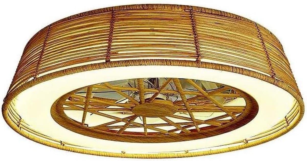 Indonesische ventilator - Tafelventilator - Ruimte Koelen - Met afstandsbediening - 63 cm diameter - Gebroken — afbeelding 1