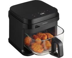Heteluchtfriteuse - Airfryer - Gezond Koken - Glazen Mand - 55 Liter - Zwart