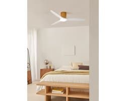 CREATE - Stille plafondventilator 100% hout 40W (Ø132cm) - Met licht LED - Afstandsbediening - 6 snelheden - Programmeerbaar - WIND CALM CUSTOM WOVEN