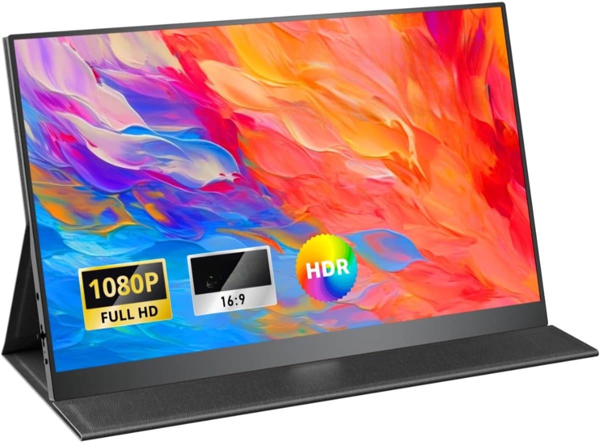 YOR® Draagbare Monitor voor Laptop – Portable Monitor 15,6 Inch – Draagbaar Scherm 1080FHD – HDMI / USB C – Extra Scherm Laptop – Laptop Scherm Uitbreider – Energiezuinig – ps5 Monitor - Tweede Scherm Laptop - Zwart - 41cm x 27cm x 6cm — afbeelding 1