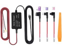 Allecto - Dash Cam Hardwire Kit - Mini USB Voeding Adapter - Compact formaat - Auto Camera - Betrouwbare voeding - Geschikt voor voertuigen - Zwart