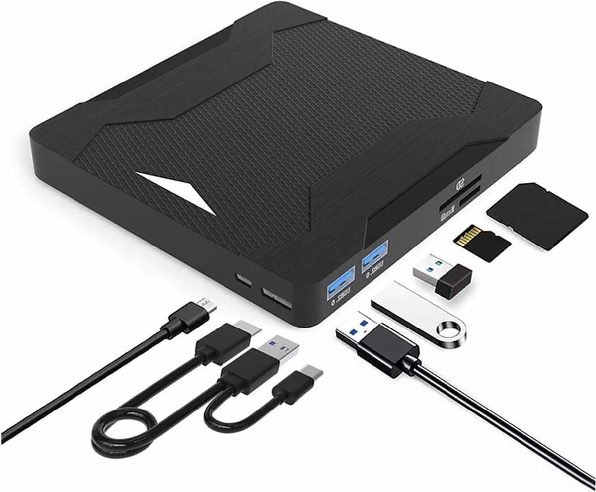 Externe DVD Speler - CD Brander - Bestanden Archiveren - Plug En Play - 14.5 cm - Zwart — afbeelding 1