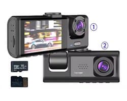 Dashcam IR-nachtzicht - Loop-opname - 2 "IPS-scherm - 1080P - 2-camera - DVR-recorder - videorecorder - voertuig DVR