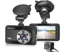 Dashcam Voor- en Achtercamera 1080P Full HD | Dubbele Camera met Nachtzicht en Bewegingsdetectie