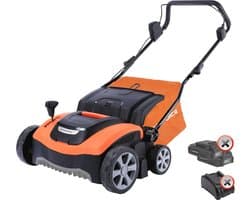 Accu-verticuteermachine met 37 cm werkbreedte en 6 standen voor maaihoogteverstelling
