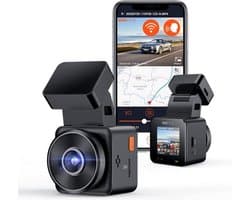 Luxe Dashcam Auto – Voor en Achter – Achter Draadloos – HDR Night Vision – 1080P – 24 Uur Parkeerstand – Met CPL – Eenvoudige Bediening – Zwart