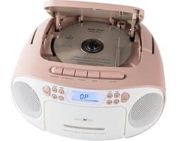 CD-speler met cassette en radio voor net- en batterijvoeding - veelzijdig en draagbaar