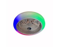 CristalRecord - Plafondventilator Iris met speaker Ø 44 cm RGB wit