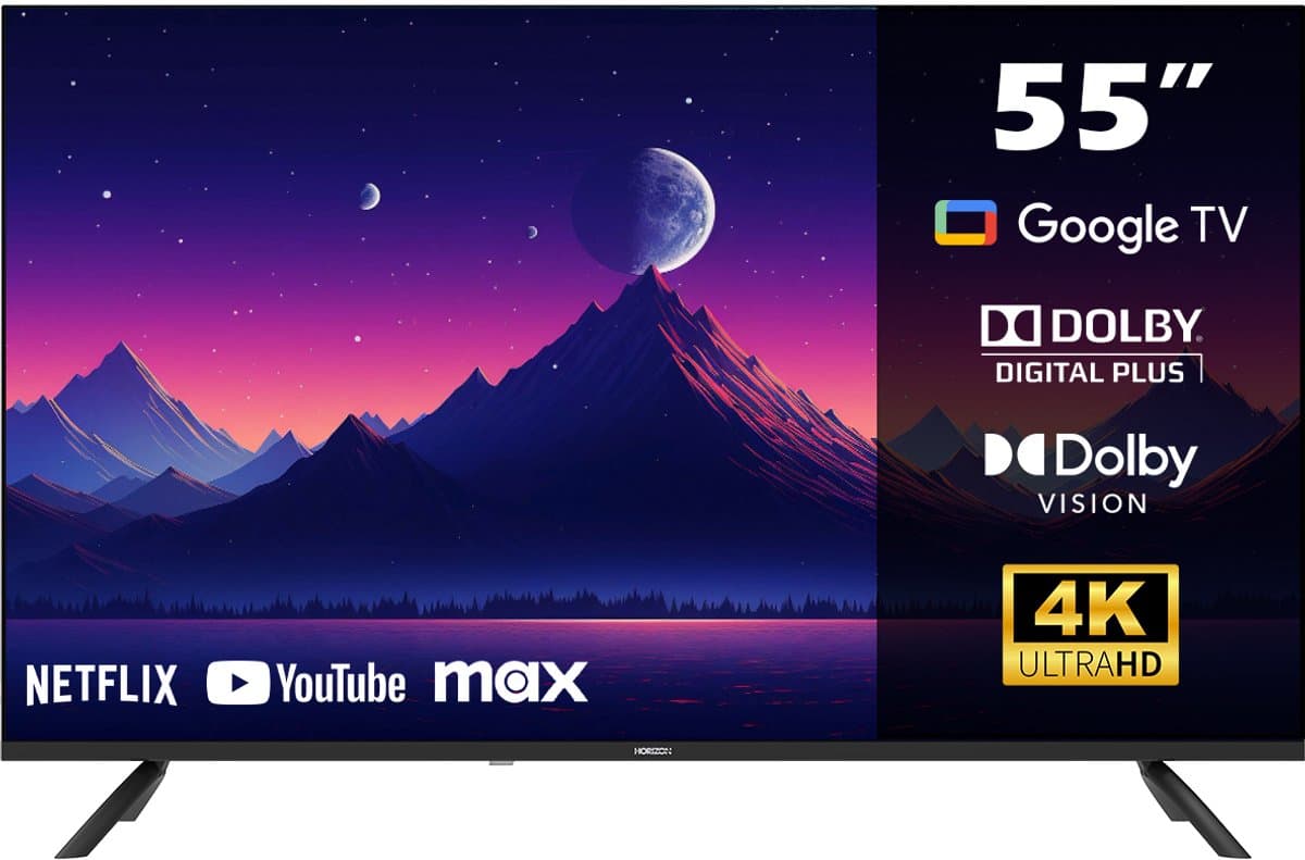 Horizon 55HL7590U/D Google TV 55 Inch – 4K Ultra HD LED – Smart TV – Voice Assistant – 2024 — afbeelding 1