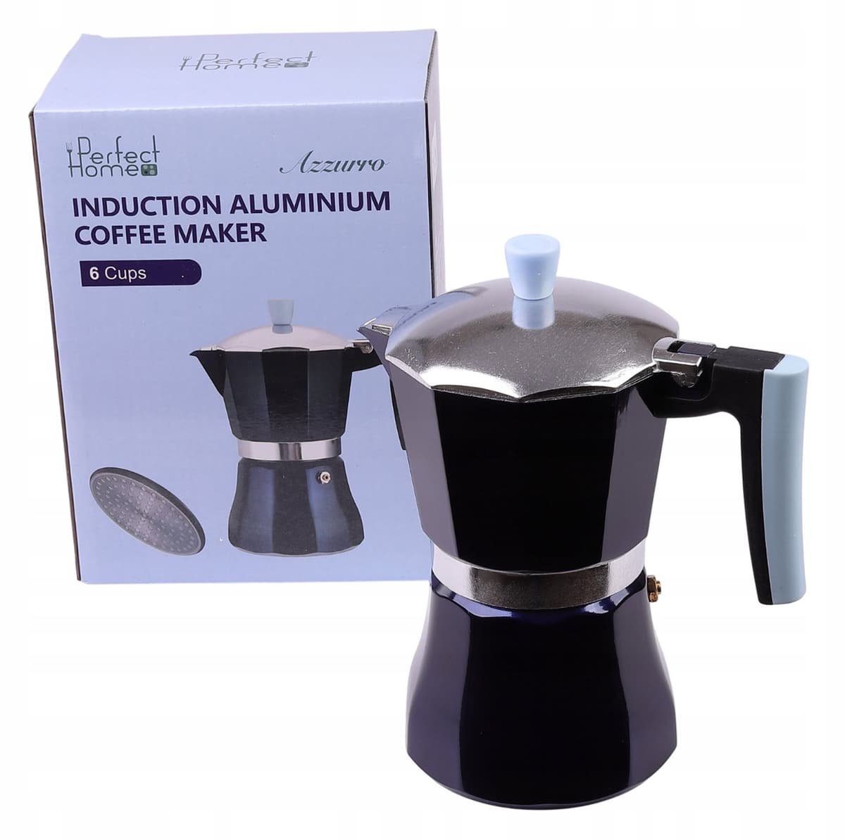 Merkloze Aluminium Koffiezetter voor 6 Kopjes (300 ml) - Geschikt voor Inductie — afbeelding 1