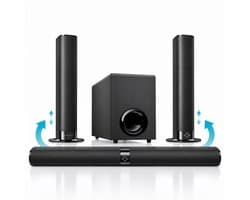 SyncGear 2-in-1 Soundbar met Subwoofer – Nieuw 2026 – Geen Luiden Opstart Geluiden – Home Cinema – 130W – Bluetooth 5.3 – HDMI ARC – TV Speakers – Surround Set Home Cinema – Sound System
