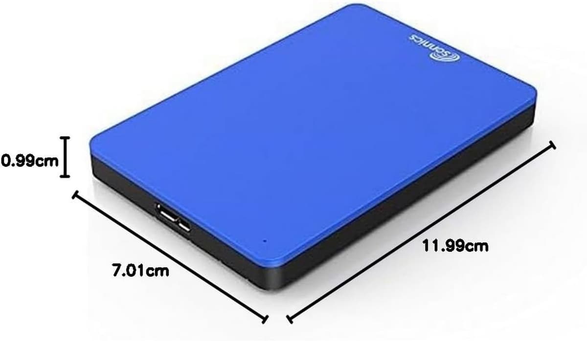 USB 3.0 Externe Draagbare Harde Schijf - Blauw - 1TB - Ultrasnelle Gegevensoverdracht - Voor PC, Mac, PS4, PS5 en Xbox One — afbeelding 1