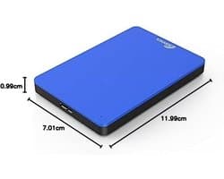 USB 3.0 Externe Draagbare Harde Schijf - Blauw - 1TB - Ultrasnelle Gegevensoverdracht - Voor PC, Mac, PS4, PS5 en Xbox One