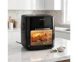 Maliya Premium Air Fryer– XXL Heteluchtfriteuse met Ovenfunctie – 12,5 Liter – 1800W – Digitaal Touchscreen