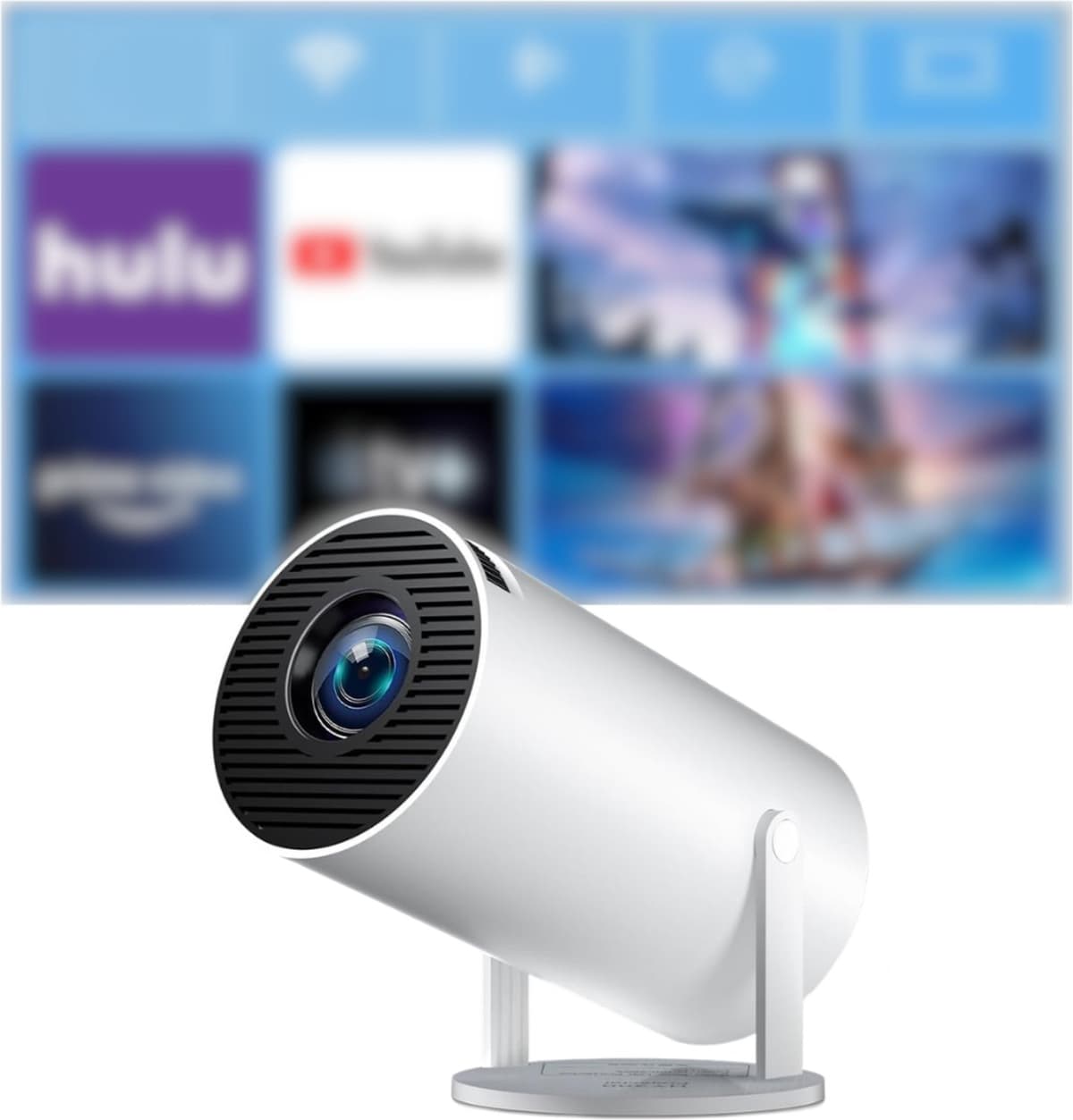 SNJY® Mini Beamer - Mini Projector - Beamer Full HD - 180° Draaibaar - Wit — afbeelding 1