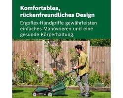 Elektrische Grasmaaier - Laura Homestore PowerCut 37 - Met Opvangbak 40L & Ergoflex Handgrepen - Cirkelmaaier 1400W - Maaibreedte 37 cm - Gazonmaaier Stil & Krachtig
