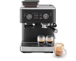 KitchenAid Pistonmachine met Koffiemolen - 5KES6551EBK - Ingebouwde koffiemolen - Kantelbaar stoompijpje - 15 bar pomp en drukmeter - Vulkaanzwart