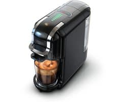 5-in-1 Multifunctionele koffiezetapparaat warm/koud, cappuccino en Nespresso-compatibel, compact, geschikt voor ESE-pads en gemalen koffie, voor cafetaria’s, 20 bar, zwart, H2B