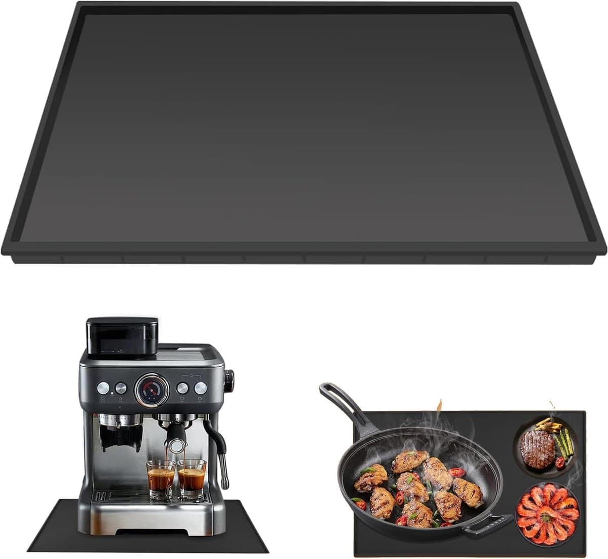 Siliconenmat voor koffiemachine, zwart, Barista-accessoires — afbeelding 1