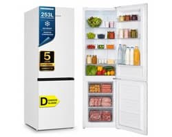 Heinner HCNF-HM253INVD Koel-vriescombinatie – 253 L – Total No Frost – Inverter Compressor – Energieklasse D – Elektronische Bediening met Instelbare Thermostaat – LED-verlichting – Wit – 5 Jaar Garantie