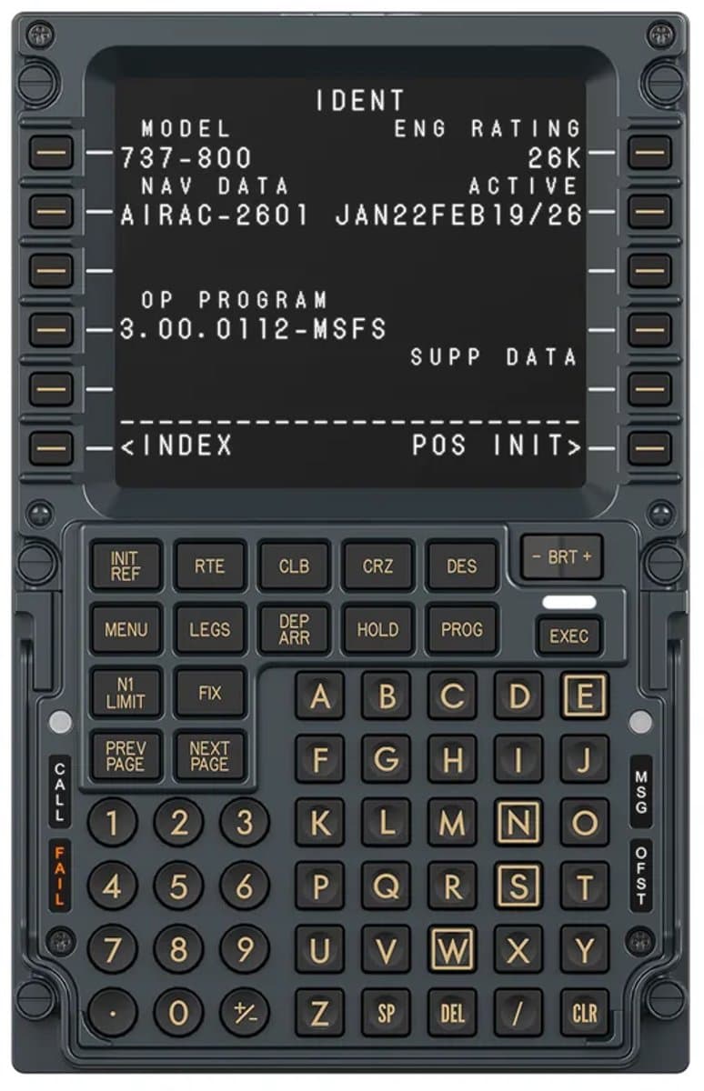 MOZA MB7F Flight Computer Display – 737 CDU – 5,1" IPS Display – Boeing Flight Simulator – PC — afbeelding 1
