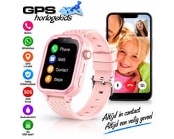 GPSHorlogeKids© - GPS horloge kind - smartwatch kinderen - WhatsApp - 4G videobellen - spatwaterdicht - SOS alarm - SMS - incl SIM - Turn Roze