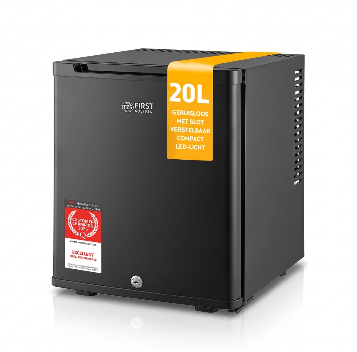 TZS First Austria Mini-koelkast 20L, Stil 22dB(A), met Afsluitbare Deur — afbeelding 1