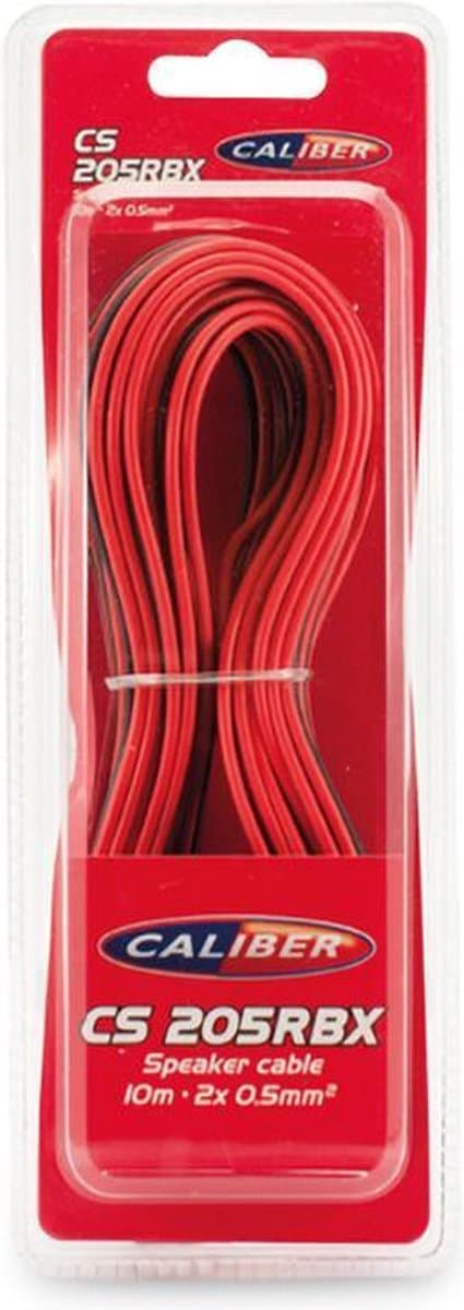 Caliber Speaker Kabel - Luidsprekerkabel - 2x0,5mm - 10 meter speakerdraad - Rood Zwart (CS205RBX) — afbeelding 1