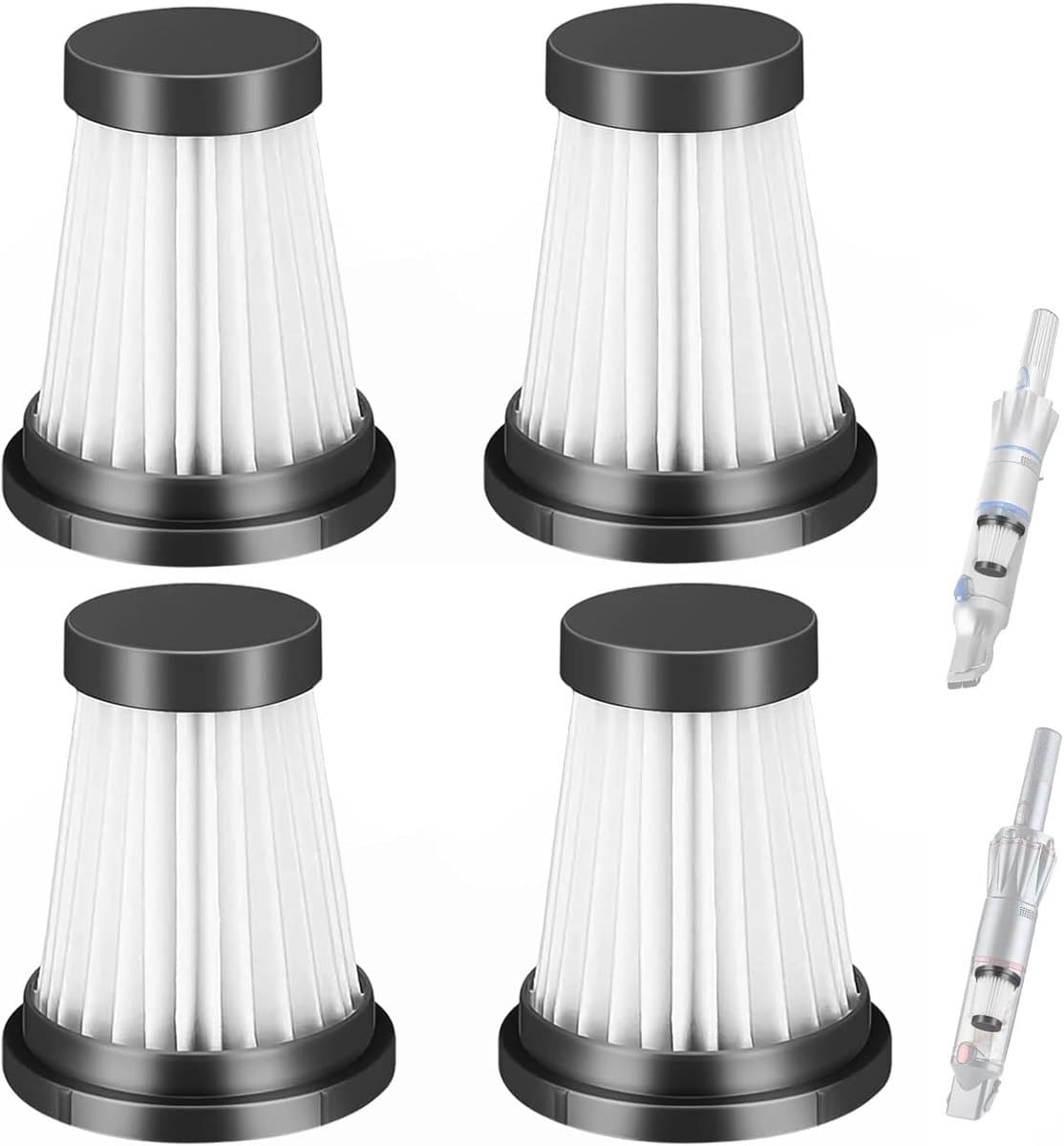 4-delige HEPA Filterset - Geschikt voor Moosoo K12/K12 Pro/K13, Genius Invictus One 1.0/2.0, Foxnovo 13KPA Handstofzuigers — afbeelding 1