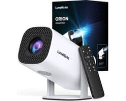 LumeWorks Orion Pro Mini Beamer Editie 2025 - Projector - 4K Support - Geschikt voor IOS en Android - Android 11 - Draagbaar - Thuisbioscoop - Wit