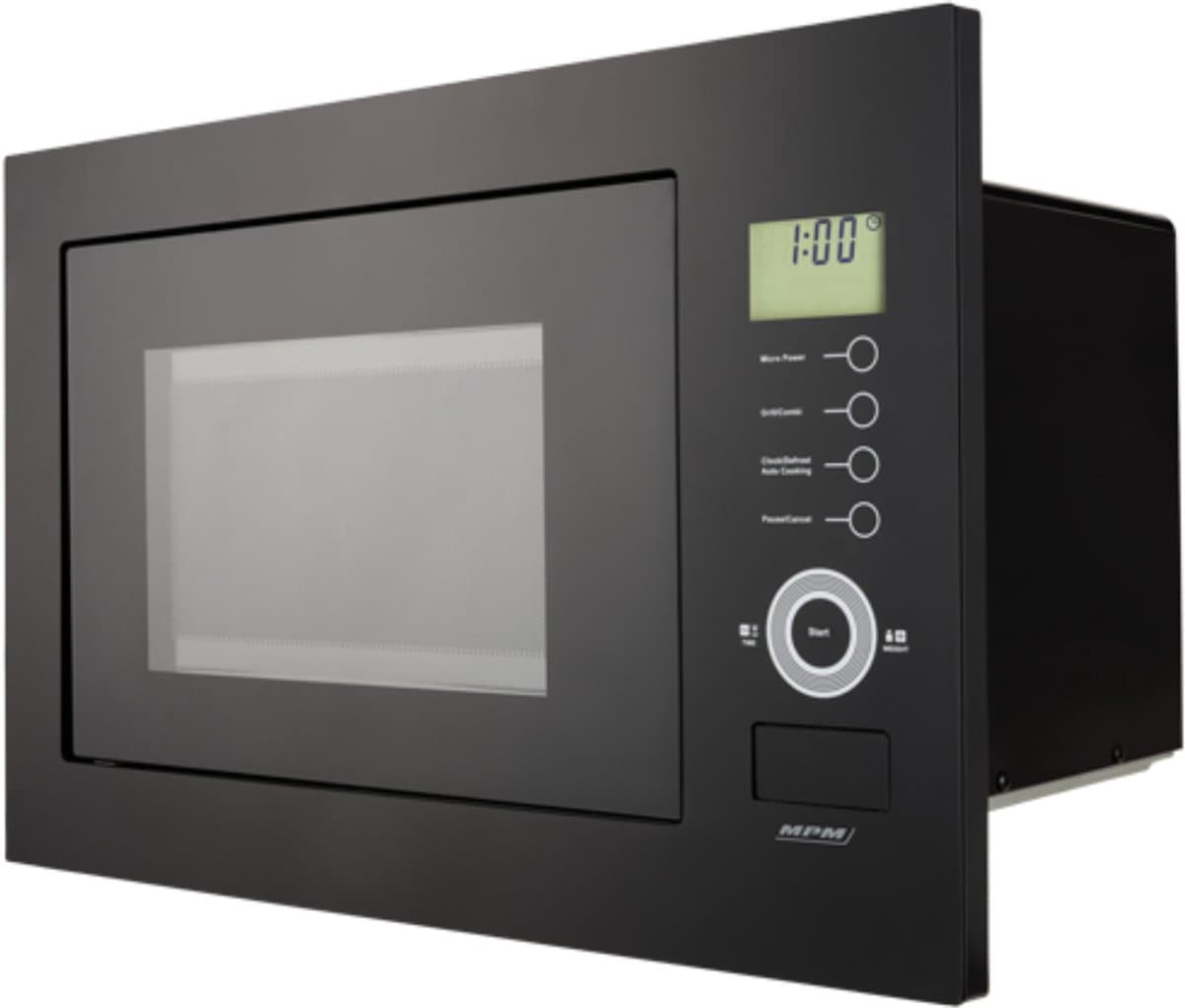 MPM-25-KMI-01 Inbouw Combimagnetron met Grill – 25L – Stoomreiniging – 900W – Touch Control – LED Display – 11 Automatische Programma’s – Zwart — afbeelding 1