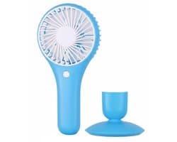 Urban Living Draagbare USB ventilator - met standaard - blauw - 20 x 10 cm