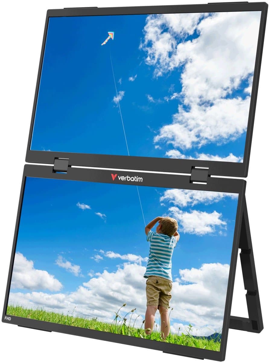 Verbatim 15", FHD, USB-C DP-Alt, Mini-HDMI, Portable Dual display — afbeelding 1