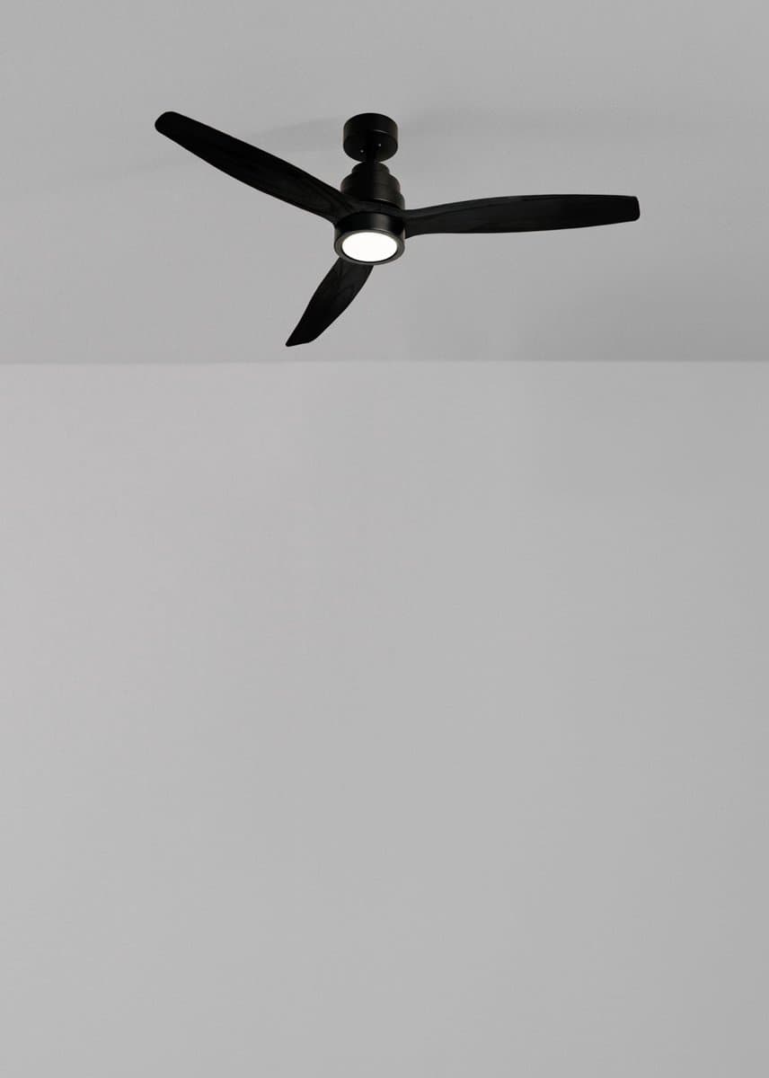 CREATE - Plafondventilator 40W silent 100% hout - Zwart - Ø112cm - Met licht - Afstandsbediening - WIND STYLANCE — afbeelding 1