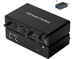 Delmark USB Audio-interface - 2e Generatie - 2i2 - 24bit - 192kHz - 2 ingangen - Zwart