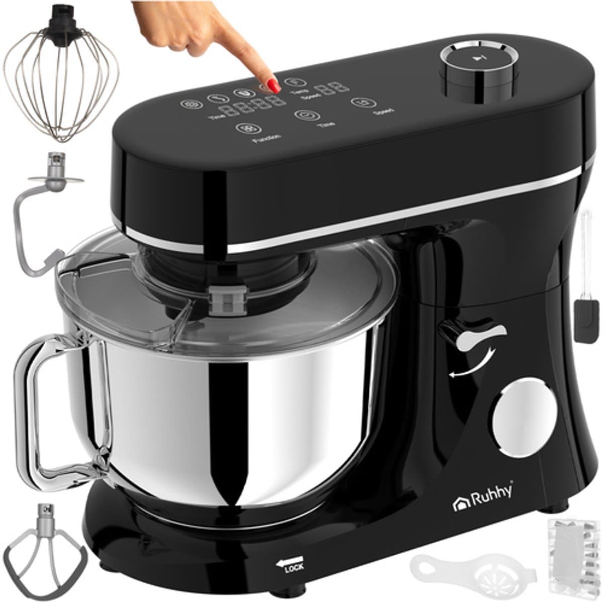 Ruhhy keukenmachine 6,2L verwarmde kom + blender 2300W – mixer, blender, vleesmolen en pastamaker — afbeelding 1