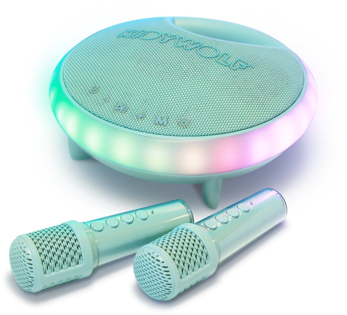 KIDYWOLF KIDYKARAOKE – Draagbare Karaoke Speaker met 2 Draadloze Microfoons, Lichteffecten en Bluetooth — afbeelding 1