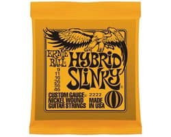 Ernie Ball EB-2222 snaren set elektrisch, nickel wound, hybrid slinky, 009-011-016-026-036-046