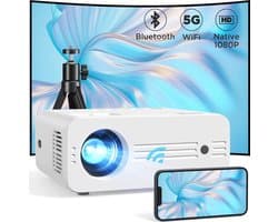 Full HD 1080P Beamer met 8500 Lumen en 300'' Beeldscherm - WiFi Bluetooth Mini Projector, Geschikt voor Gameconsoles en Smartphones