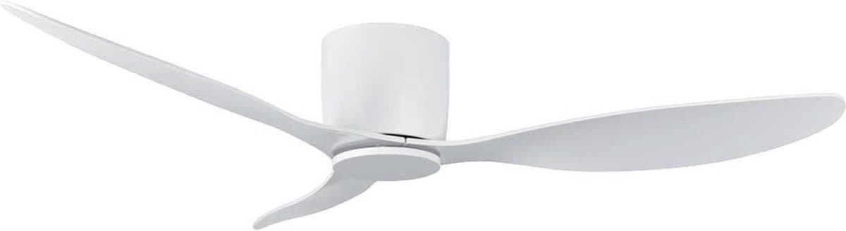 Plafondventilator Brezza 3 blad 132 cm wit - stille ventilator – top kwaliteit - energie zuinig – met remote - ventilator voor laag plafond - 6 snelheden - beste alternatief voor airco - zomer en winter stand – witte ventilator — afbeelding 1