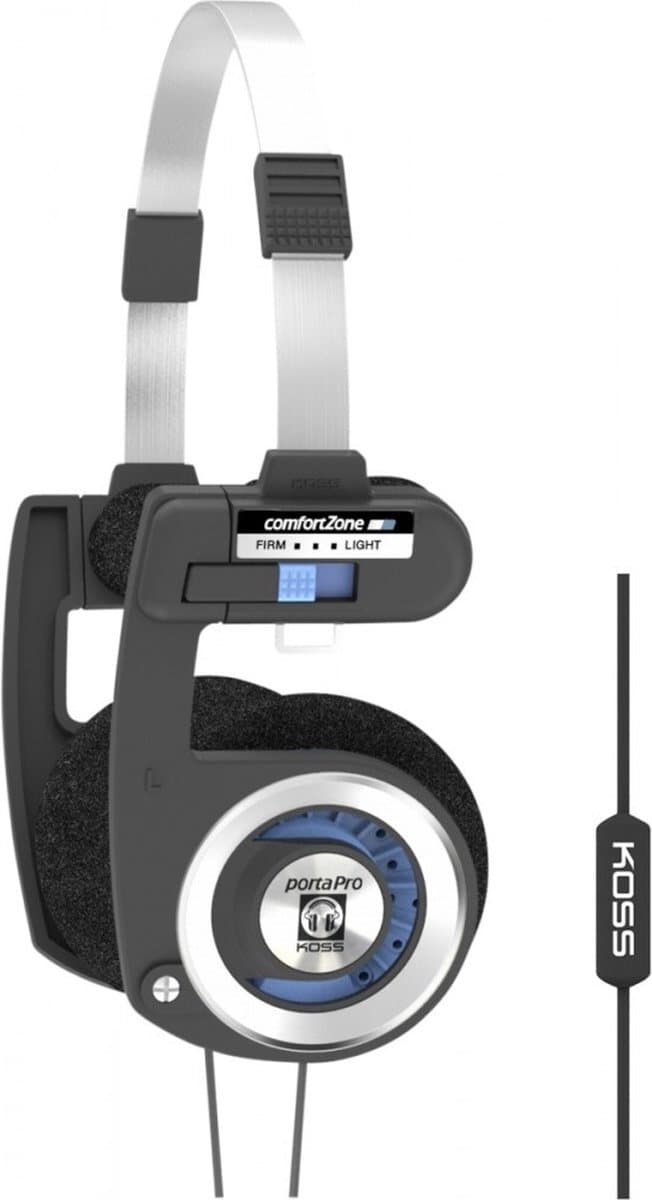 Koss Porta Pro On-Ear Hoofdtelefoon Stereo Microfoon Afstandsbediening Zwart — afbeelding 1