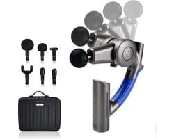 Bluemay Revolutionaire Massage Gun - 5 verschillende Hoeken - Massageapparaat - Rugmassage - Nekmassage - Spierstimulator - Handmassage