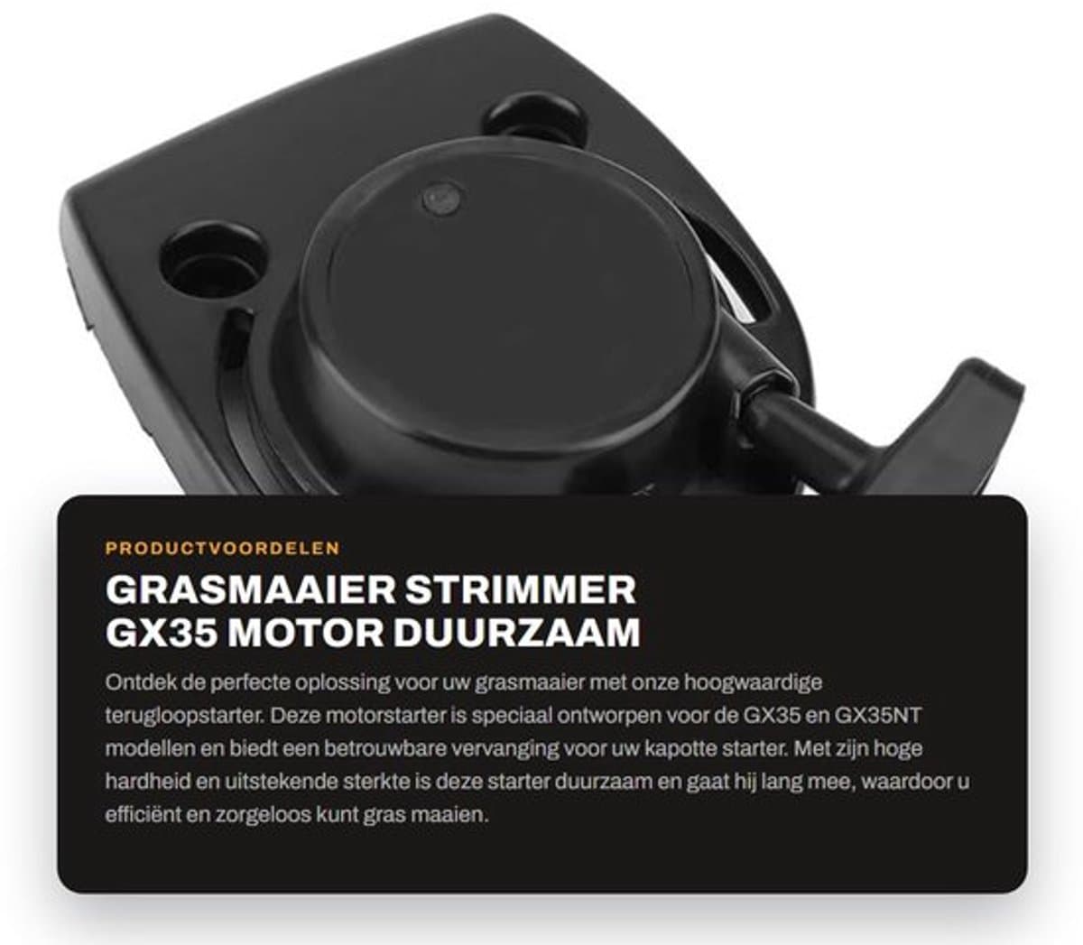 Repeteerstarter Hoogwaardige Vervanging - Grasmaaier - Motor - Duurzaam - Hoge Hardheid - Goede Sterkte - Startmotor — afbeelding 1